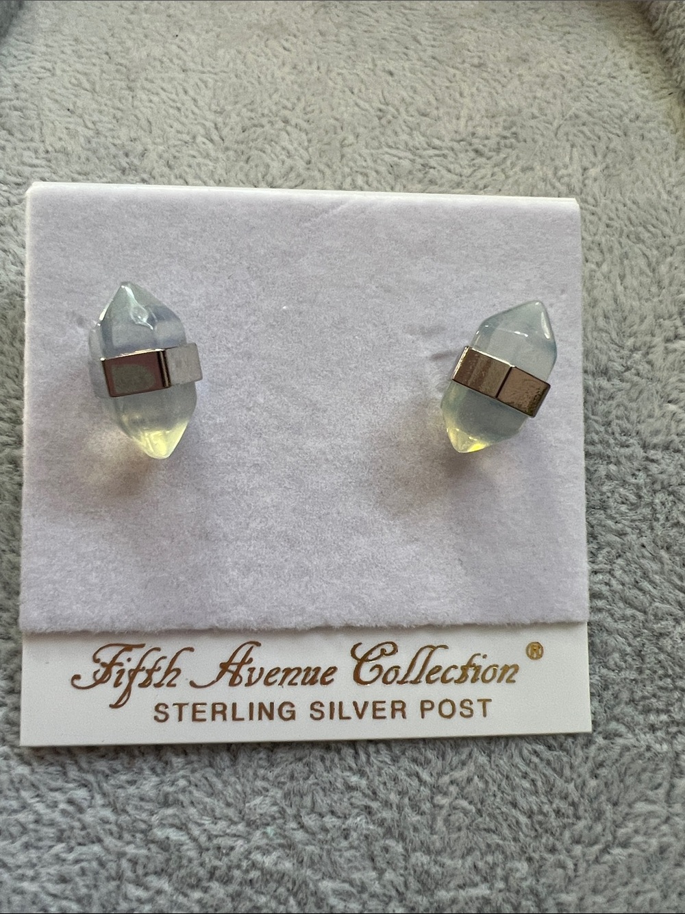 Sterling Silver Post Genuine Moonstone Stud Earrings -